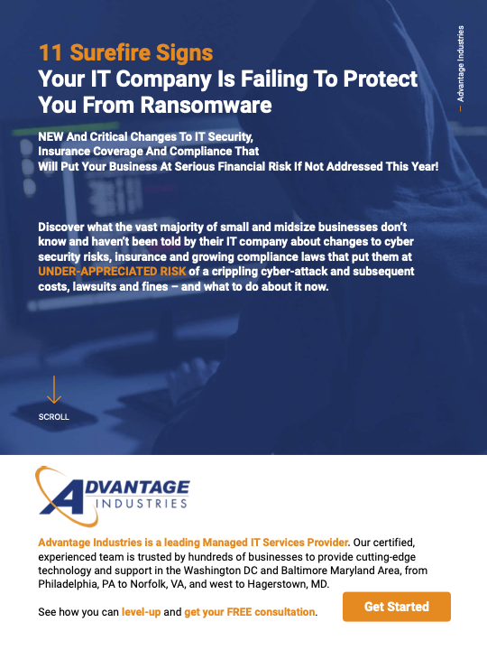 Advantage Industries - 11 Surefire Signs Your IT Company Is Failing To Protect You From Ransomware